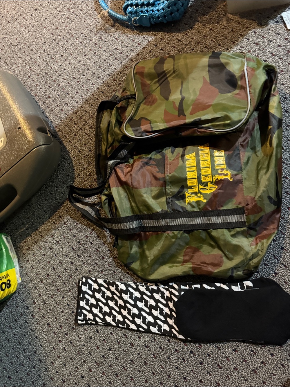 Florida Georgia Line Camo Weekender Duffel Bag - Green Camo with bandana + socks